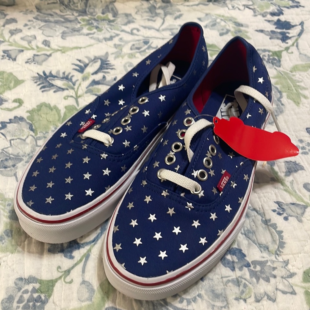 Vans Red and Blue Studded Stars size 9.5